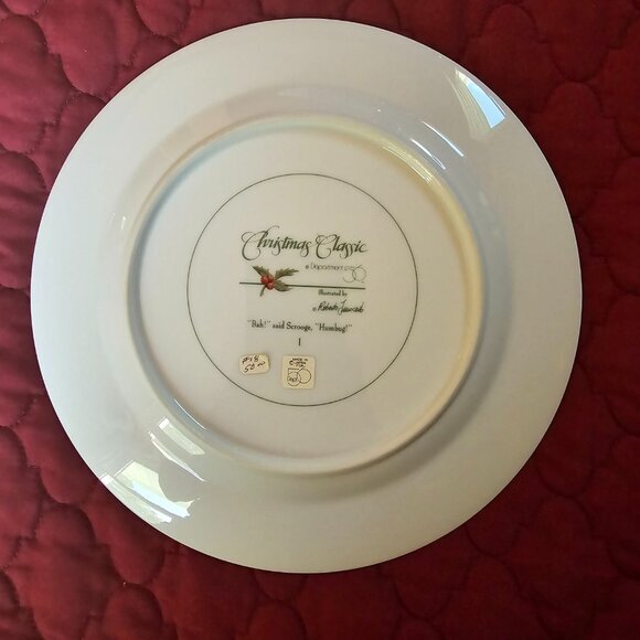 Dept‎ 56 Christmas Classic Roberto Fuiscento Porcelain 10" plate Scrooge. New. - Picture 3 of 5